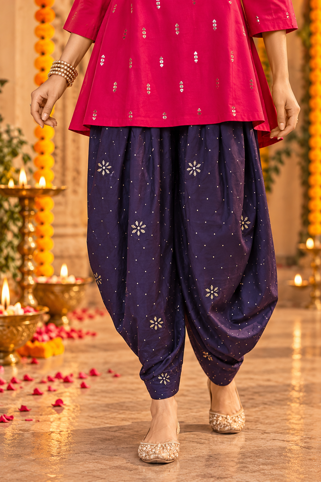 ANANTAA RANI PINK WITH FLARED BOTTOMS
