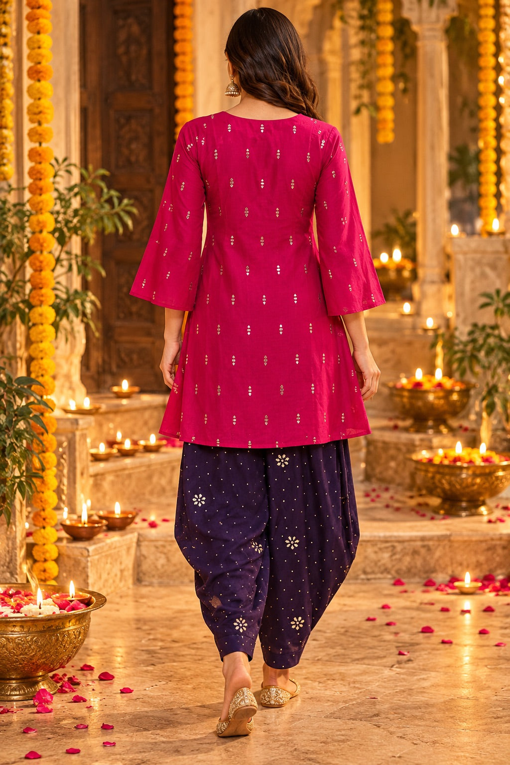 ANANTAA RANI PINK WITH FLARED BOTTOMS