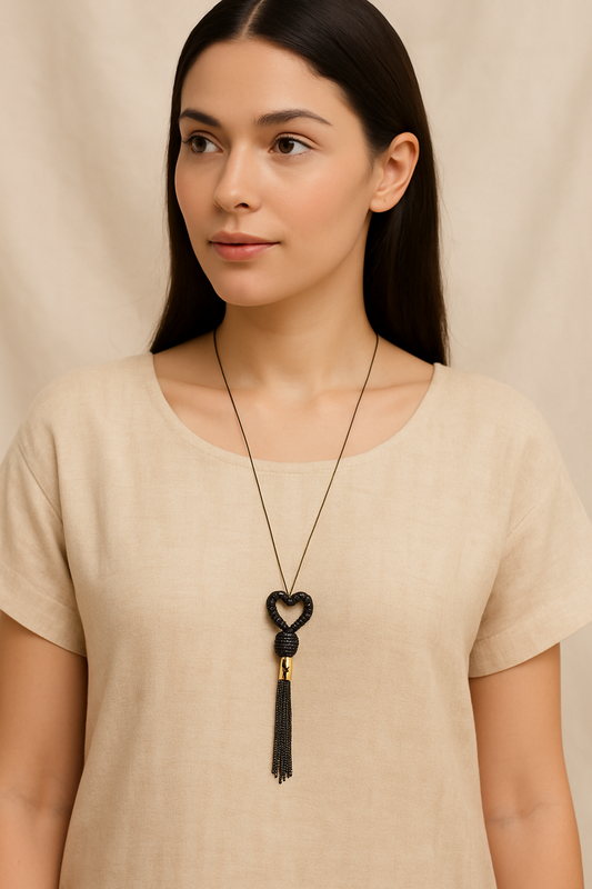 Vintage heart Charm Pendant Necklace