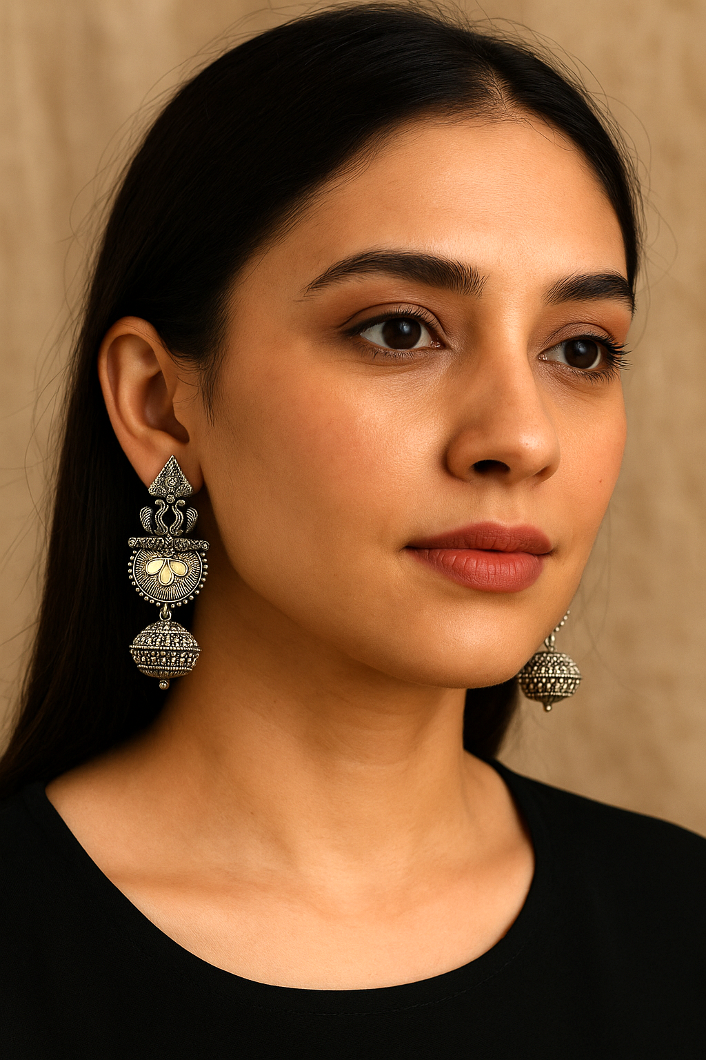 Antique Oxidised Statement Earrings