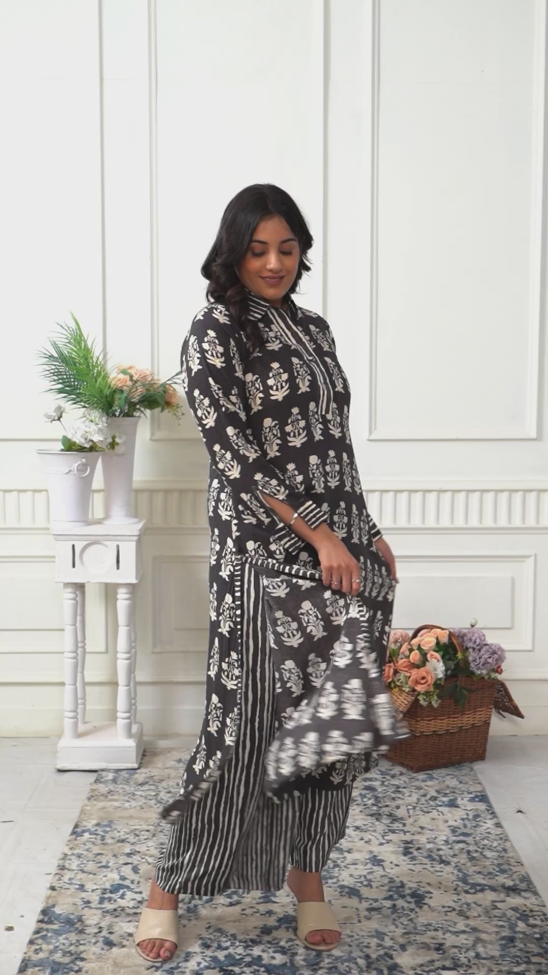 FLORUIT RAYON COORD SET