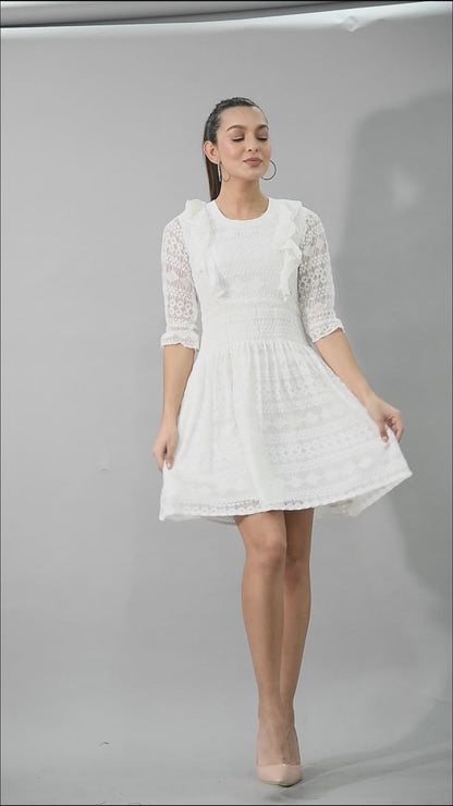 WHITE LACE DRESS