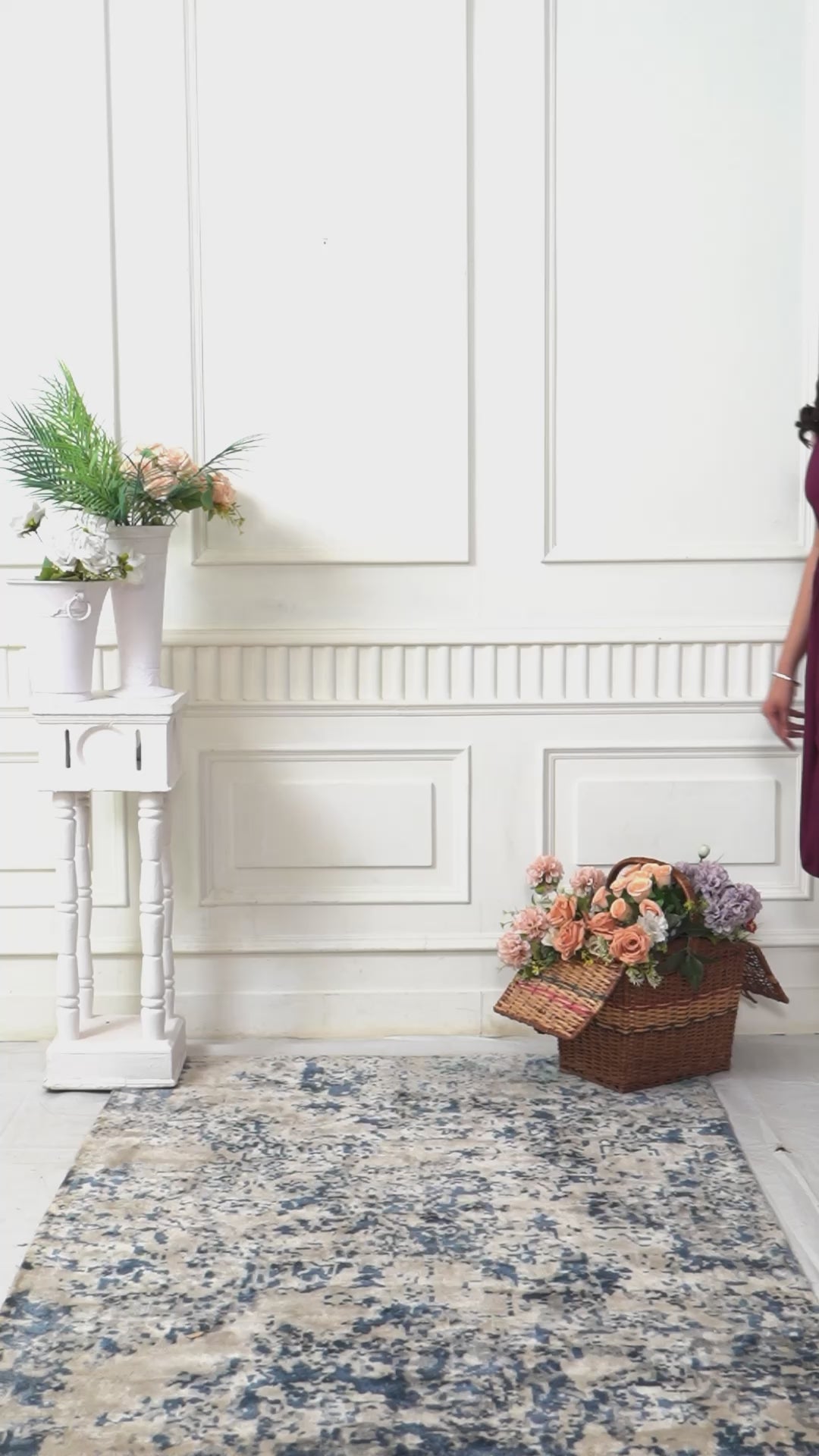 WINE ELEGANCE COWL DRESS WITH BLUSH CHIKANKARI JACKET