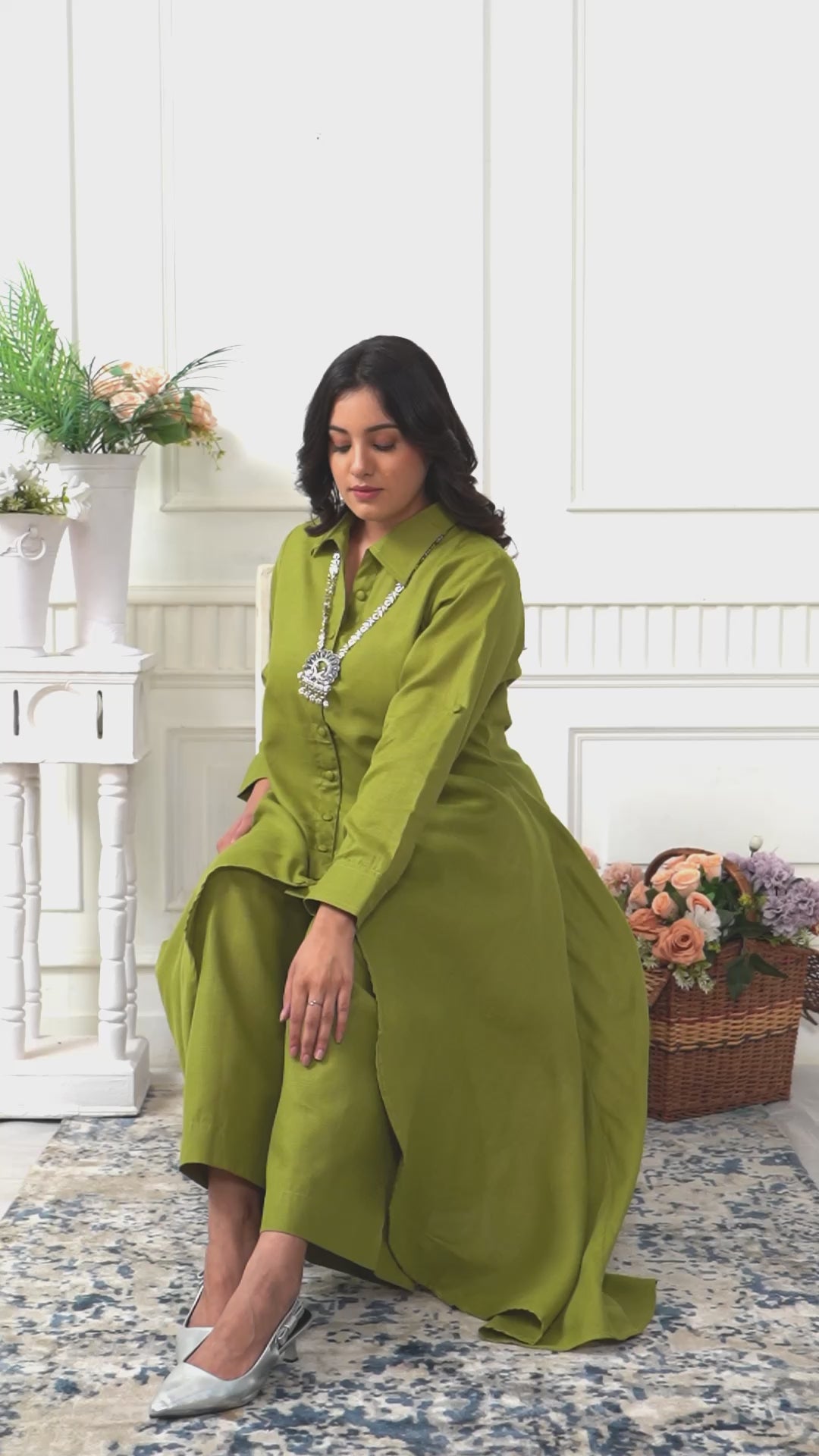 OLIVE GREEN ZIG ZAG COORD